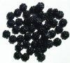 50 9mm Opaque Black Daisy Flower Beads